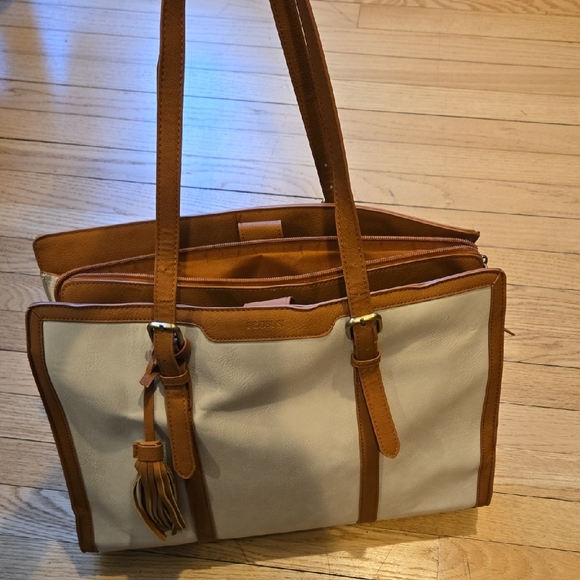 Ecosusi Elegant Creame and Tan Tote Bag - Picture 4 of 14